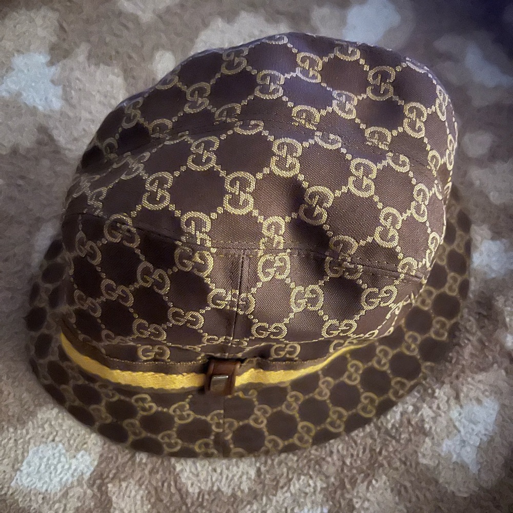 Gucci Signature Brown and Gold Bucket Hat - Picture 2 of 7